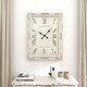 preview thumbnail 13 of 16, White Wooden Carved Acanthus Floral Wall Clock with Distressing