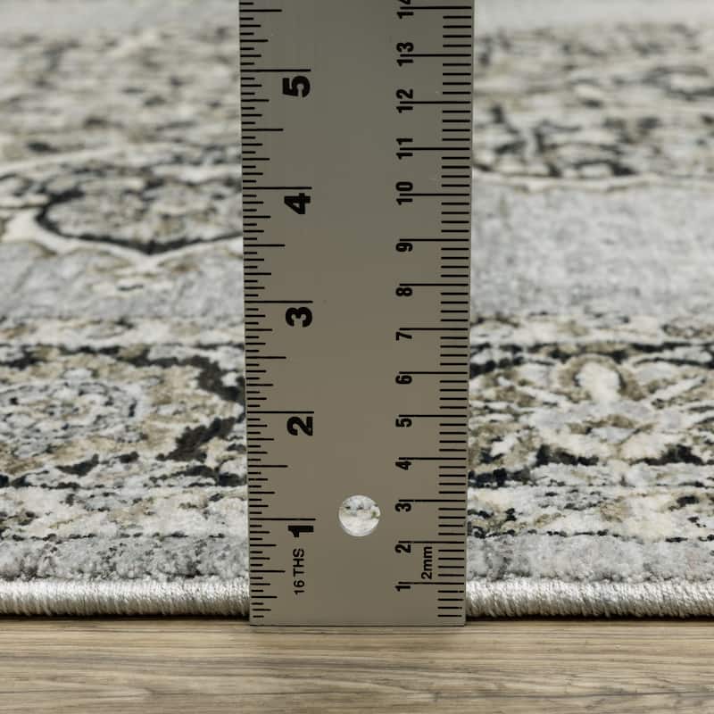 Style Haven Cádiz Bohemian Medallion Grey/Charcoal Area Rug