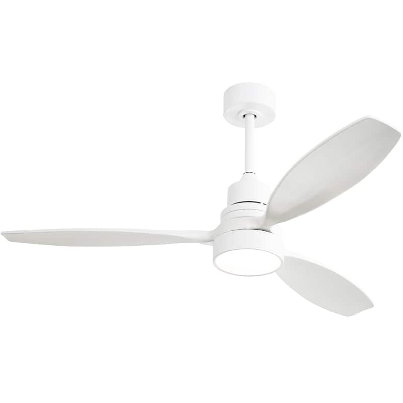 52" Farmhouse Style Wood Walnut Ceiling Fan With Lights and Remote Control, Dimmable LED Optional