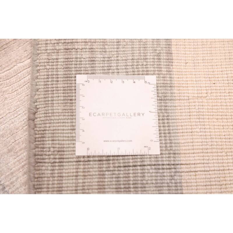 ECARPETGALLERY Hand Loomed Shimmer Light Grey Viscose Rug - 7'9 x 11'3