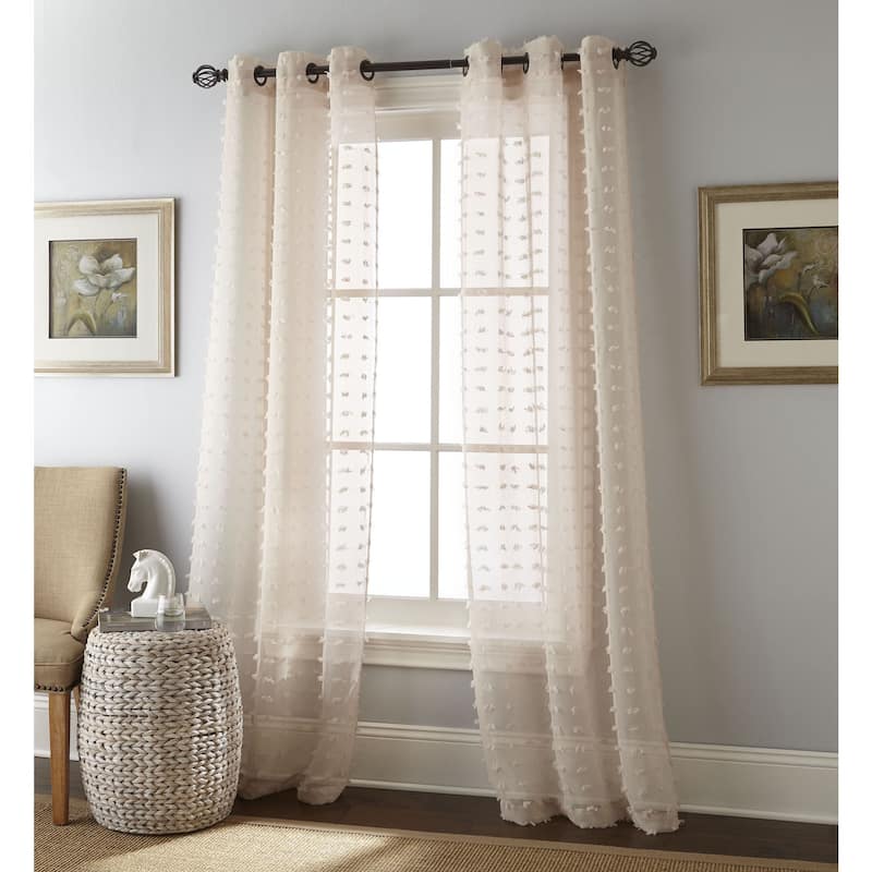 Grand Avenue Payton Solid Grommet-Top, Curtain Panel Pair - 37 x 95 - Sand