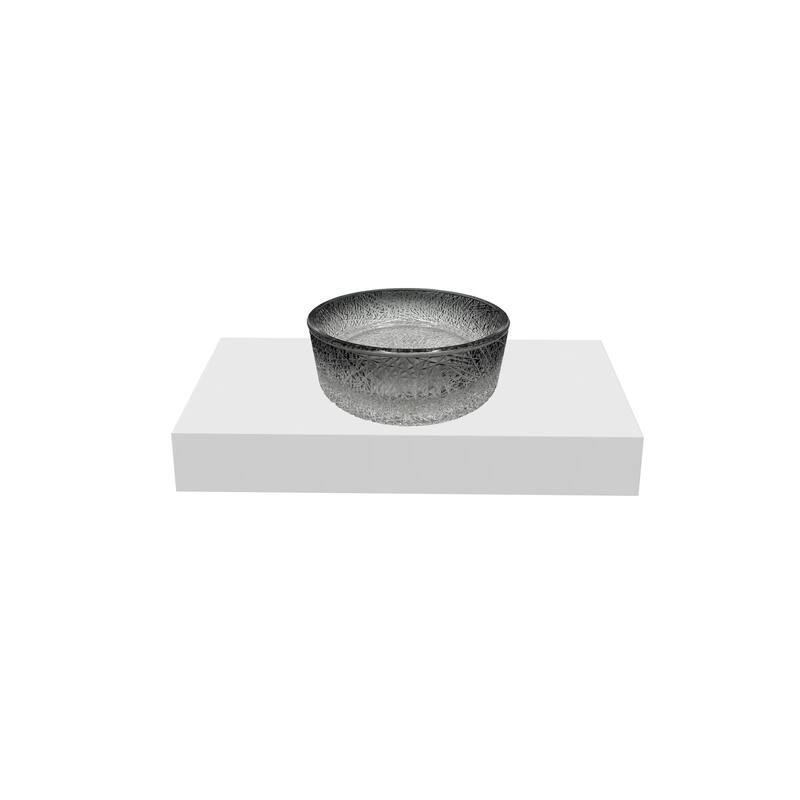 Stadium 16" & 14" Round Decorative Crystal Vessel Sinks With White Base - 30"Countertop - 14"Black Gradient