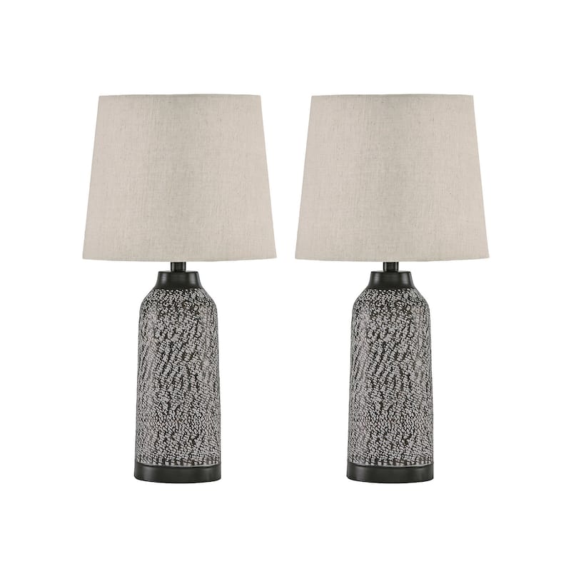 Signature Design by Ashley Lanson Antique Bronze Metal Table Lamp (Set of 2) - 12"W x 12"D x 24"H