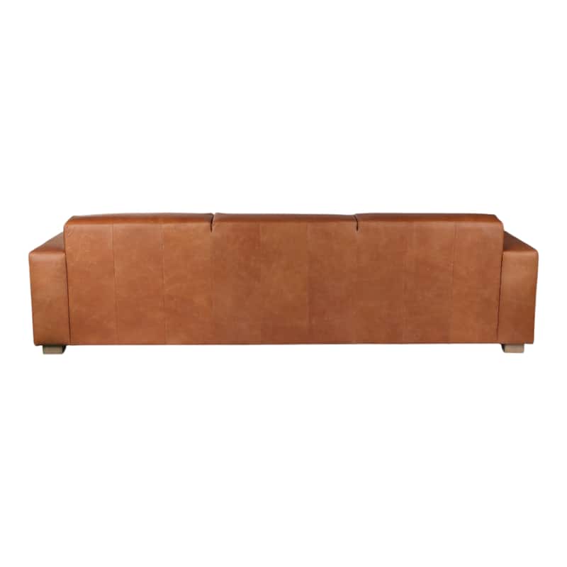 Fabric Wood Sofa with Wide Track Arms Modern Design - 30" Tan - 112" x 39" x 30"