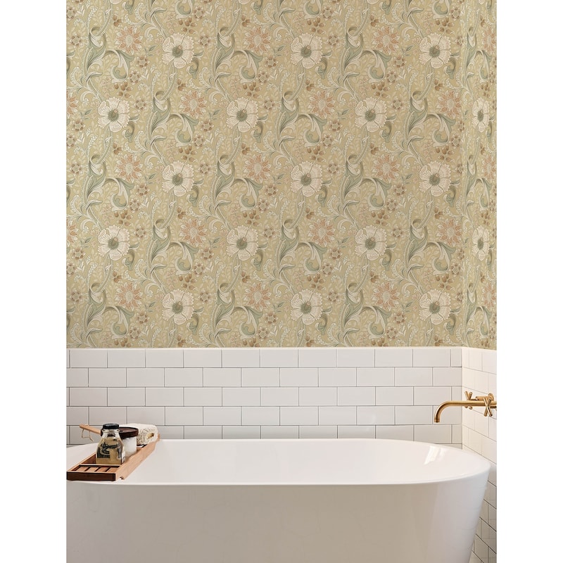 Chesapeake Liora Butter Floral Trail Wallpaper