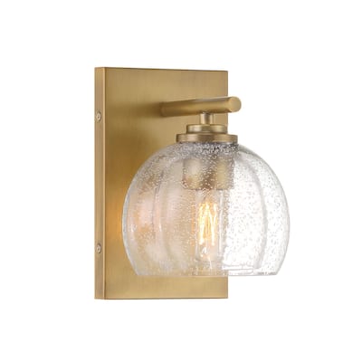 Minka Lavery 2721 Glint 8" Tall Bathroom Sconce with Seedy Glass