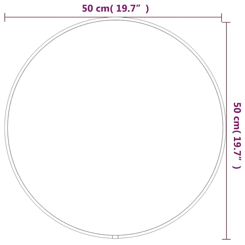 vidaXL Wall Mirror Black Glass, PVC Wall Mounting Wall Mirror Circular - 19.7 x 19.7 x 19.7 in