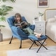 preview thumbnail 6 of 28, Gymax Lazy Sofa Chair Accent Leisure Armchair with Folding Footrest &