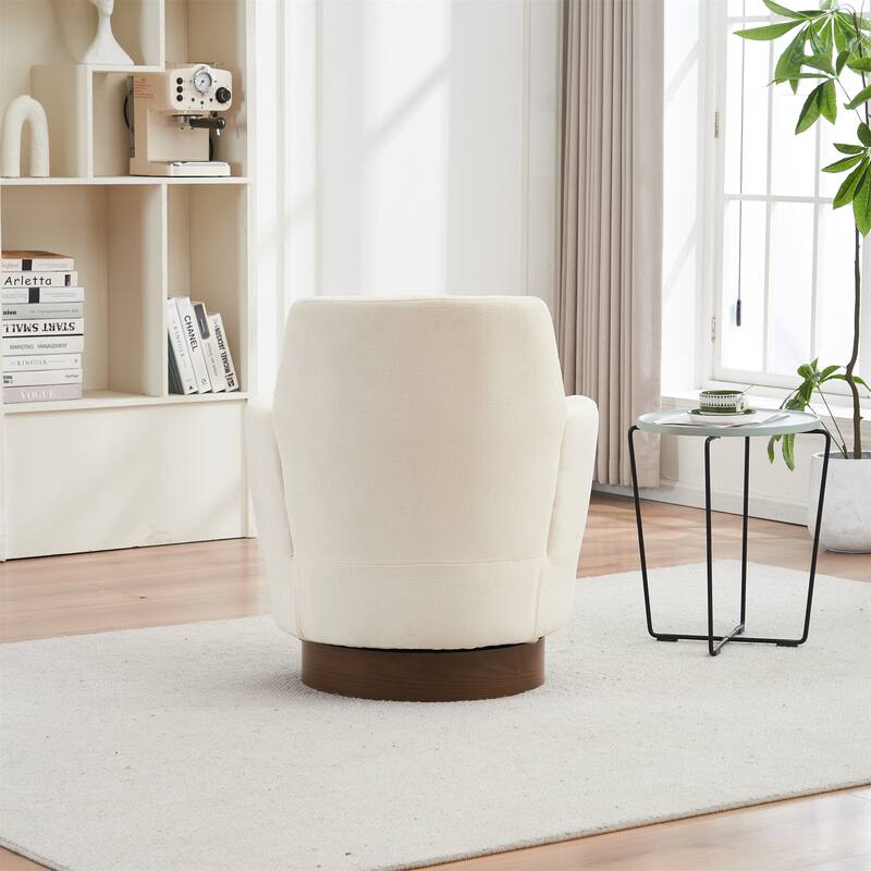 Polyester Swivel Barrel Chair with Stainless Steel Base