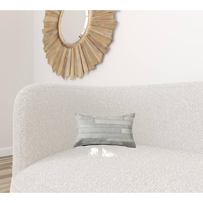 HomeRoots 12" X 20" X 5" Gray Pillow