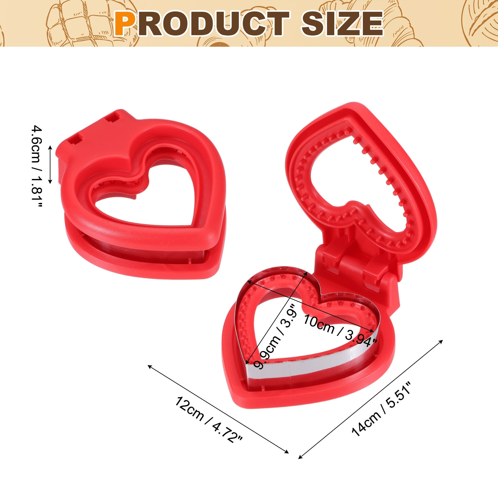 Crustless Sandwich Cutter, Uncrustable Sandwich Maker Sealer Bread Cookie Cutter for DIY Breakfast Lunch Afternoon Tea