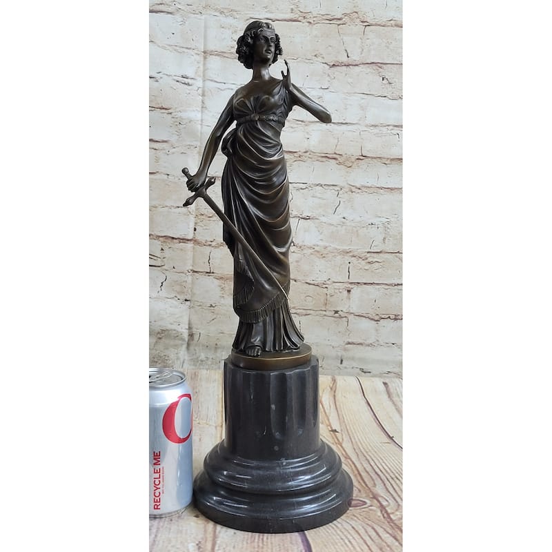 Bronze Statue Ancient Rome Greek Soldier Warrior Marble Sculpture Figurine Art