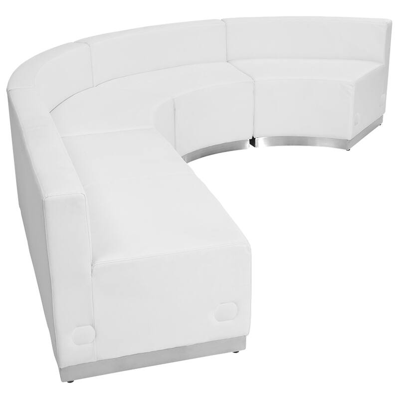 4 PC LeatherSoft Modular Reception Configuration w/Taut Back &Seat - 103.5"W x 25.25" - 89.5"D x 27"H