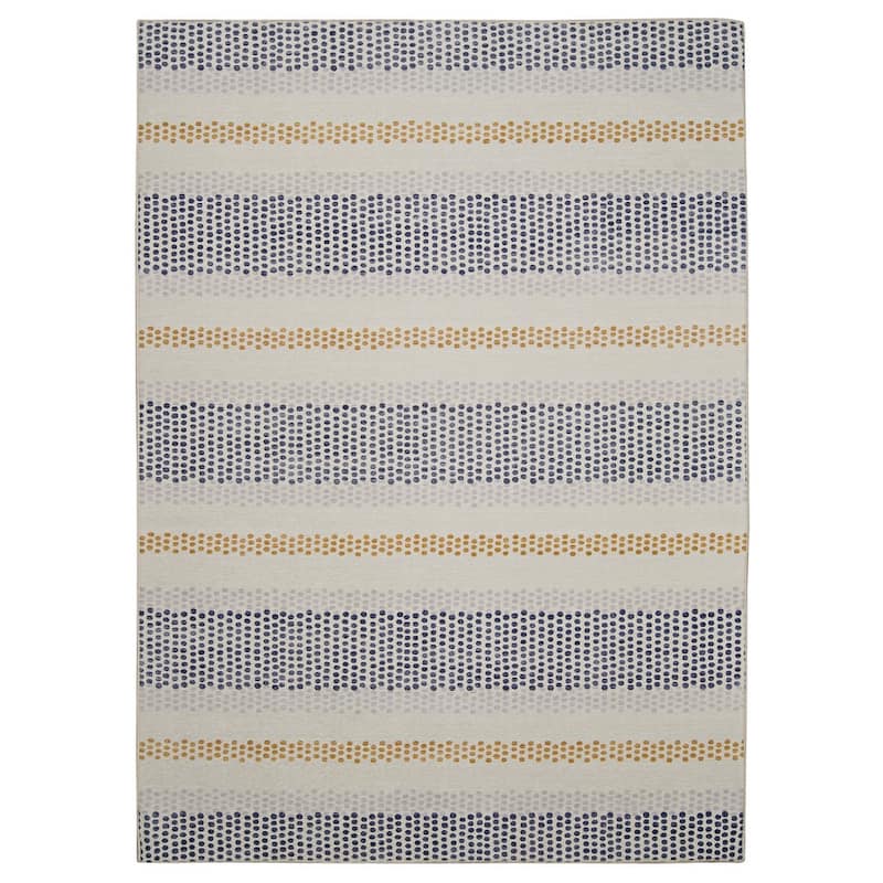 Indoor/Outdoor Water Resistant Jupiter Orange & Pink Washable Area Rug Washable Area Rug - 2' x 3' - 2' x 3' - Blue/Ivory