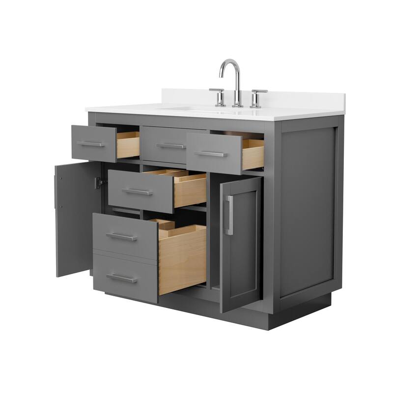 Beckett TK 42-inch Single Vanity, 3 Hole Quartz Top