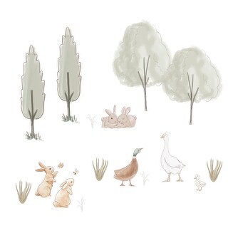 Lambs & Ivy Signature Bunny Hop Woodland Trees/Duck Wall Decals/Stickers