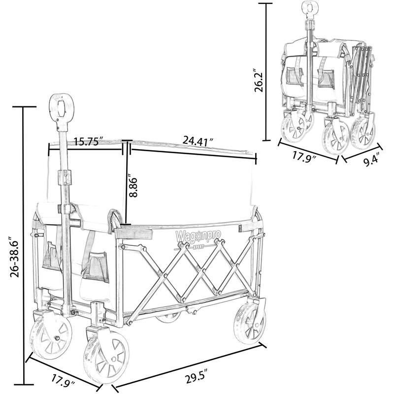 Expandable Dual-Layer Utility Wagon - 100% Extra Space for Convenient Storage