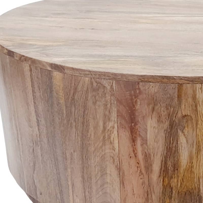 HomeRoots 42" Natural Solid Wood Round Coffee Table - 42' X '17' X '42