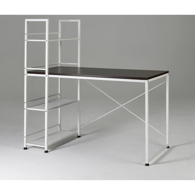 Reversible Smart Workstation Wooden Desk White/Brown