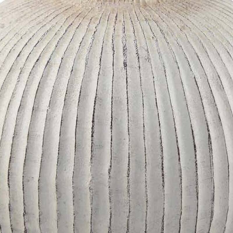 Gany Decorative Vase, Spherical Bottom, 15 Inch Weathered White Resin