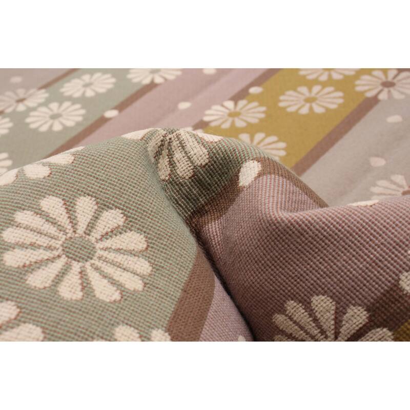 ECARPETGALLERY Machine Woven Lotus Mod Cotton Rug - 4'4 x 6'8