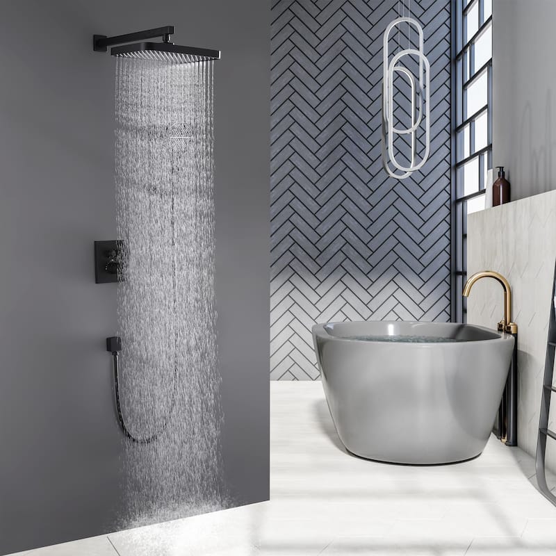 4Way Square Thermostatic Rainfall Shower System with Roughin Valve