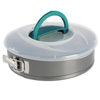 12 Inch Round Carbon Steel Springform With Carrier in Teal