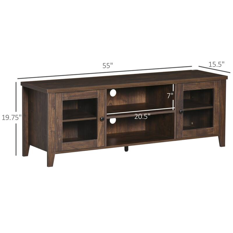 Modern TV Stand with Adjustable Shelves Cable Management and Heavy Duty Capacity - 55" W x 15.5" D x 19.75" H