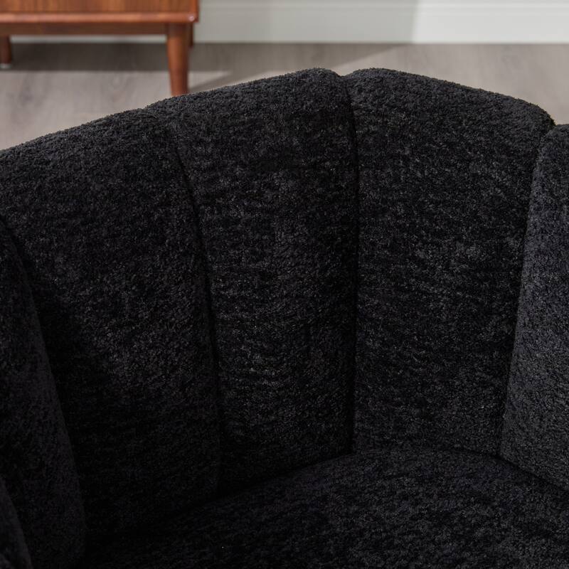 29.9" W Mid-Century Chenille Armchair with Metal Legs