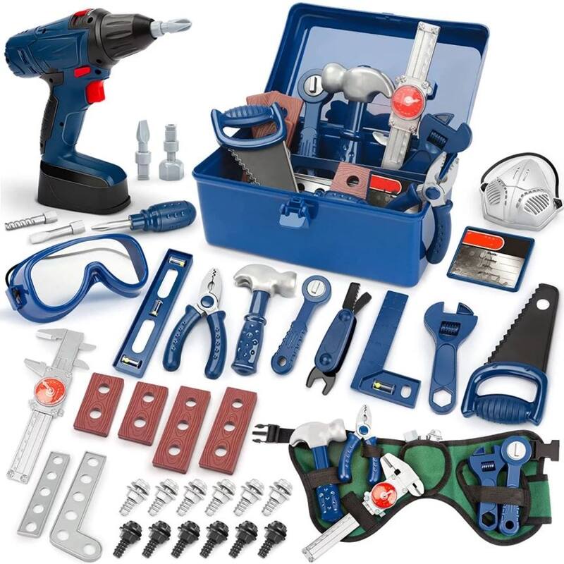Kids Tool Set 52Pcs Pretend Play Tools Kit - Blue