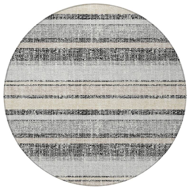 HomeRoots Striped Transitional Rectangle Outdoor Rug
