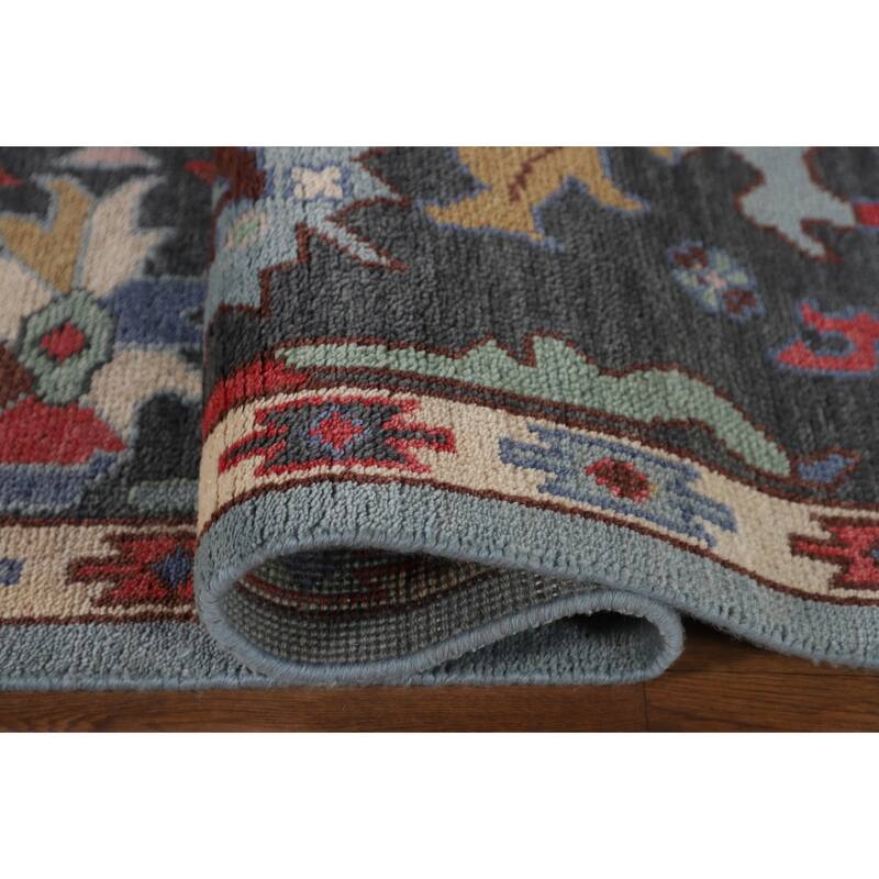 Transitional Oushak Indian Area Rug Handmade Wool Carpet - 8'2" x 9'9"