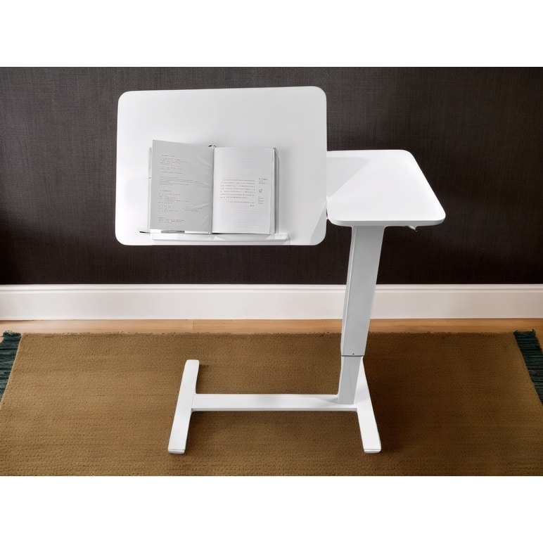 Overbed Bedside Desk Mobile Rolling Laptop Stand Tilting Overbed Table with Wheels Height Adjustable Tray Table
