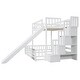 preview thumbnail 8 of 38, Pine Solid Wooden Twin Over Full Bunk Bed with Slide,Storage Staircase,Kids and Baby