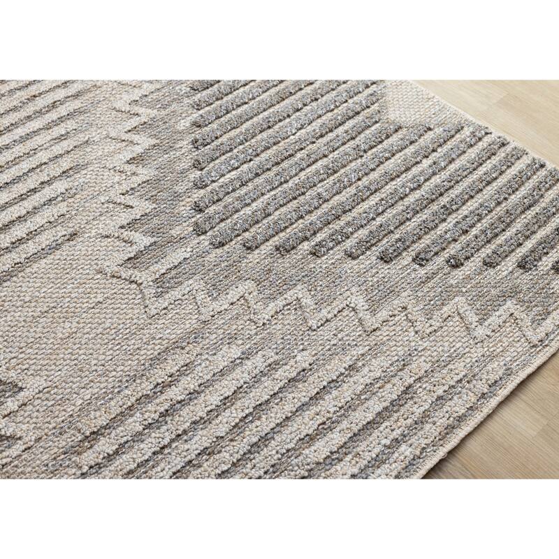 Alta Collection - Cream Beige Grey Textured Area Rug
