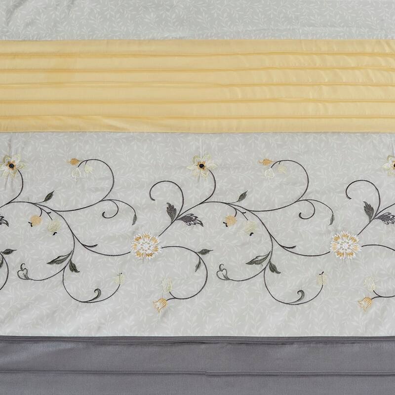 100% Polyester Floral Embroidery Shower Curtain, 72" x 72" Faux Silk Shower Curtain Panel Machine Washable