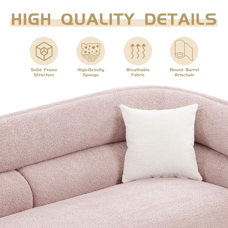 Modern Contemporary 91" Upholstered Curved Sofa With 2 Pillows for Living Room