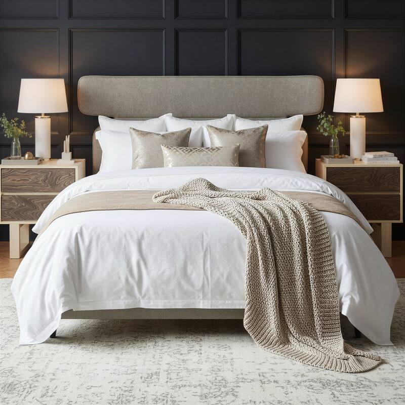 Dusa Queen Bed Olive Brown