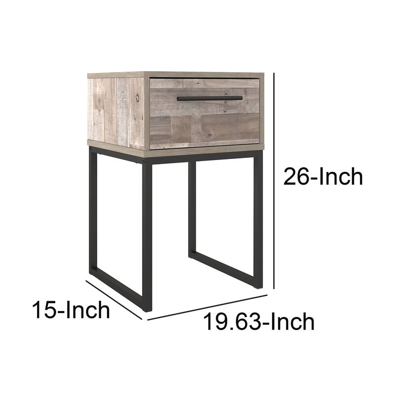 Whitewashed 1 Drawer 14.93 in. W Nightstand with Sturdy Hardware and Ample Storage