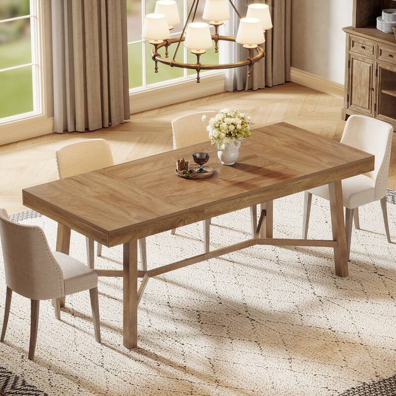 Large Rectangle Kitchen Table with Reinforced Legs