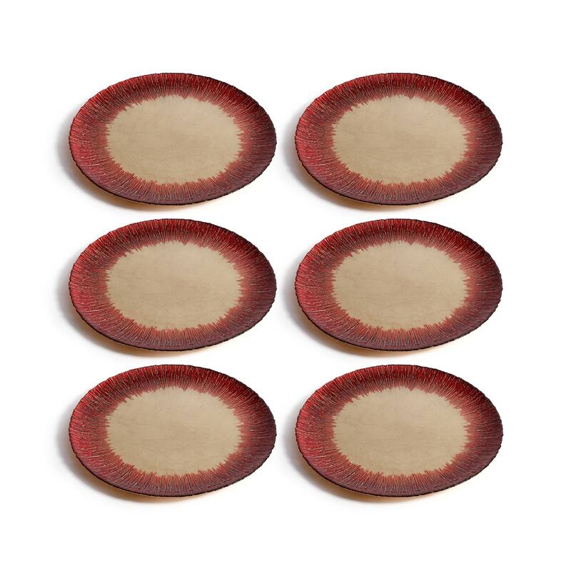 Celestial Rim Glass Dinner Plates, Set of 6