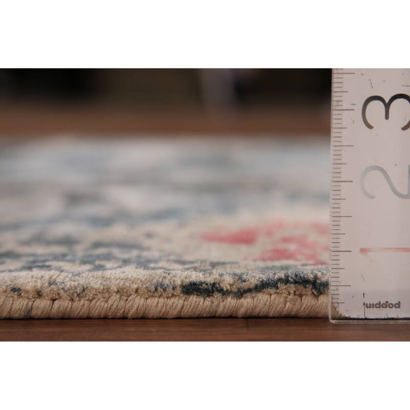 Contemporary Abstract Oriental Foyer Rug Hand-Knotted Grey Wool Carpet - 3'1"x 6'5"