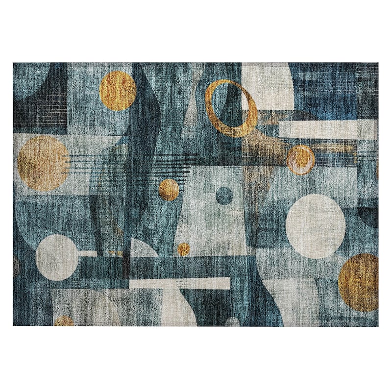 Machine Washable Indoor/ Outdoor Contemporary Deco Chantille Rug