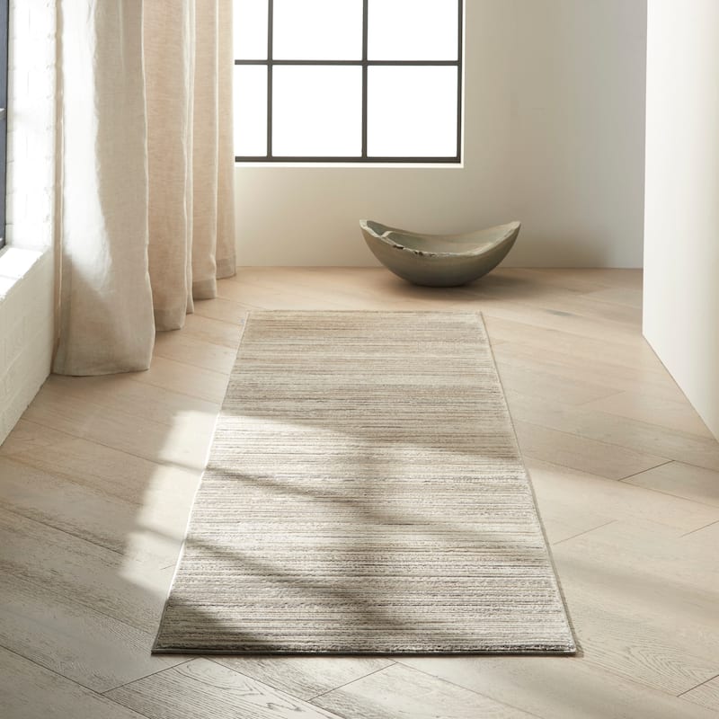 Calvin Klein Orlando Mid Century Textured Area Rug - 2'2" x 7'6" Runner - Taupe - Rectangle