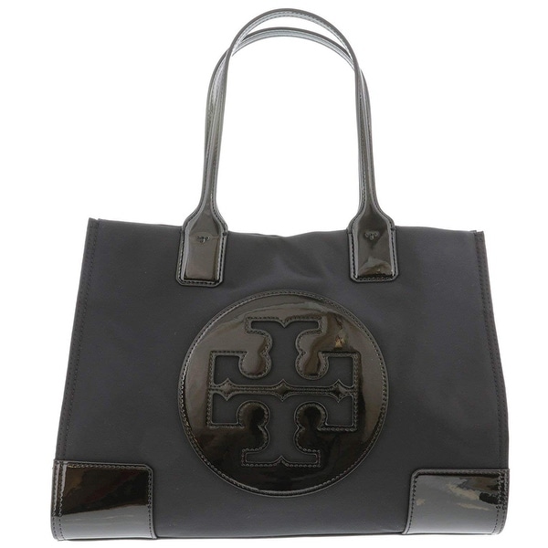 Tory Burch Ella Patent Mini Tote Black. Opens flyout.