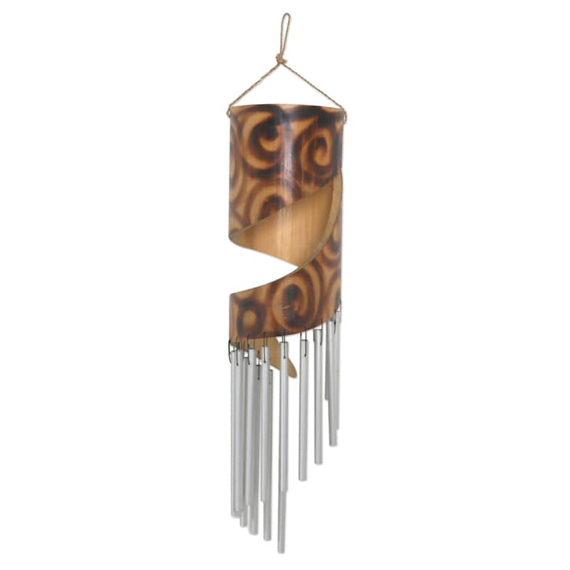 Novica Handmade Bamboo Rhythm Bamboo Wind Chime