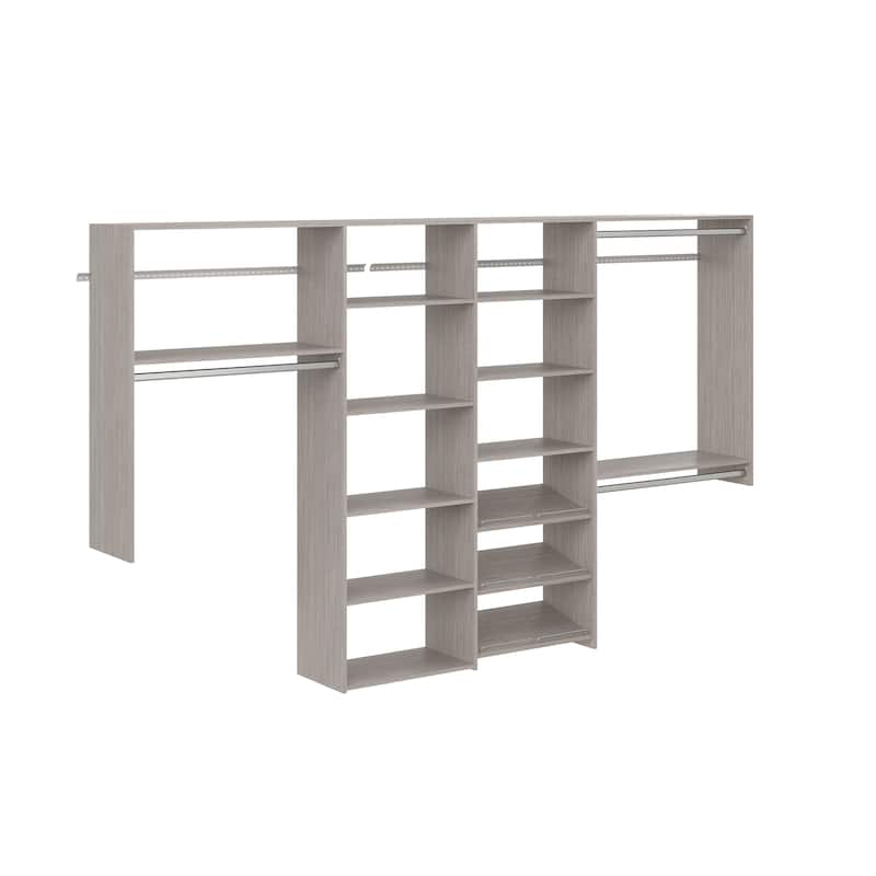 Easy Track 10 Ft. W. Dual Tower Classic Laminate Closet Kit - Weathered Grey