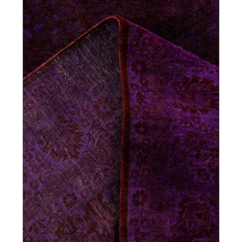 Overdyed One-of-a-Kind Hand-Knotted Area Rug - Purple - 6' 1" x 9' 1"