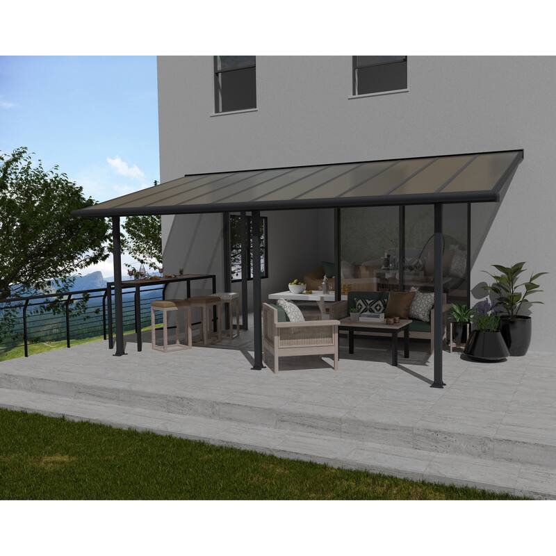 Olympia 10 ft. Gray/Bronze Aluminum Patio Cover