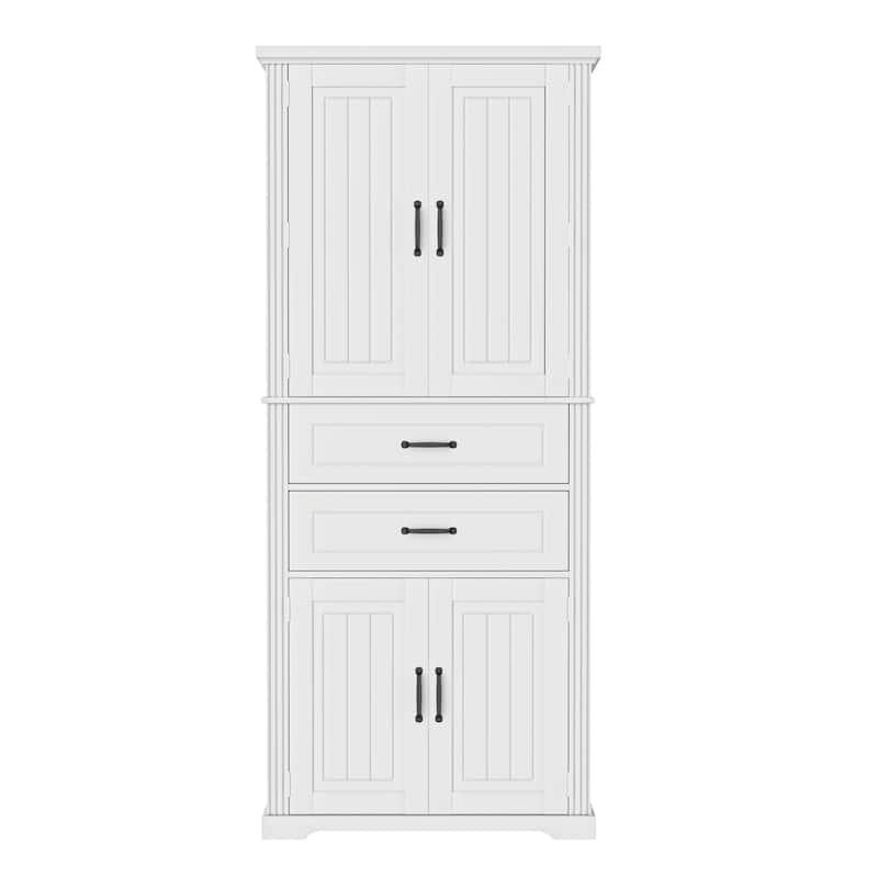 Classic Freestanding Storage Cabinet with Adjustable Shelves and Drawers